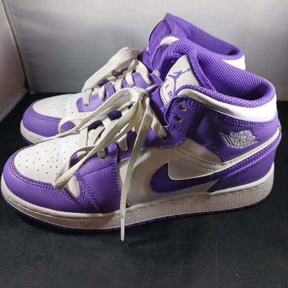 Nike Air Jordan Retro Mid Preschool Purple Venom White size 5.5Y - Picture 11 of 11